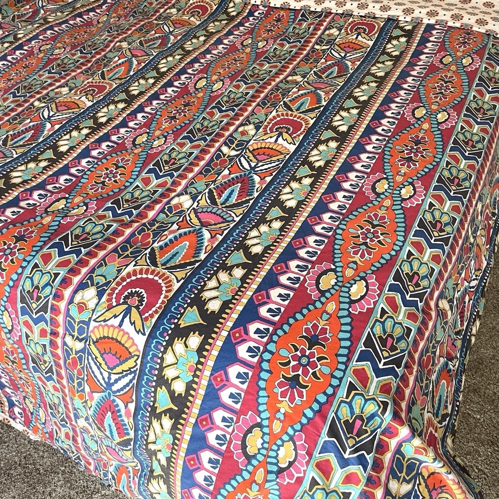 Mudhut Boho Full/Double Duvet Cover 82"x84" 100% Cotton Reversible Floral Tribal